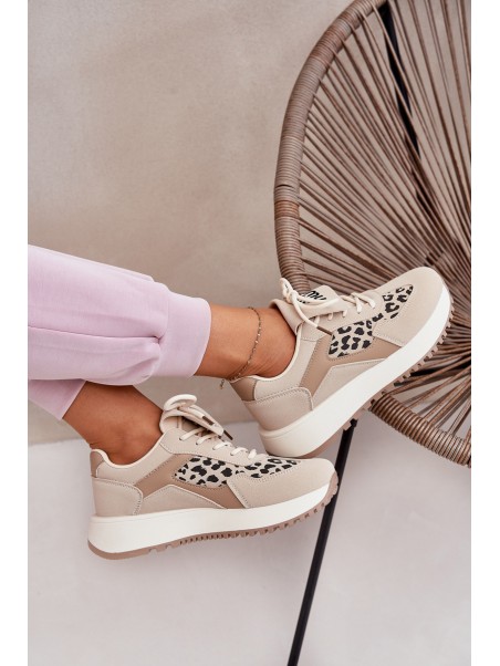 Sportiniai bateliai Moteriški sportiniai bateliai Leopard Beige Pumbes