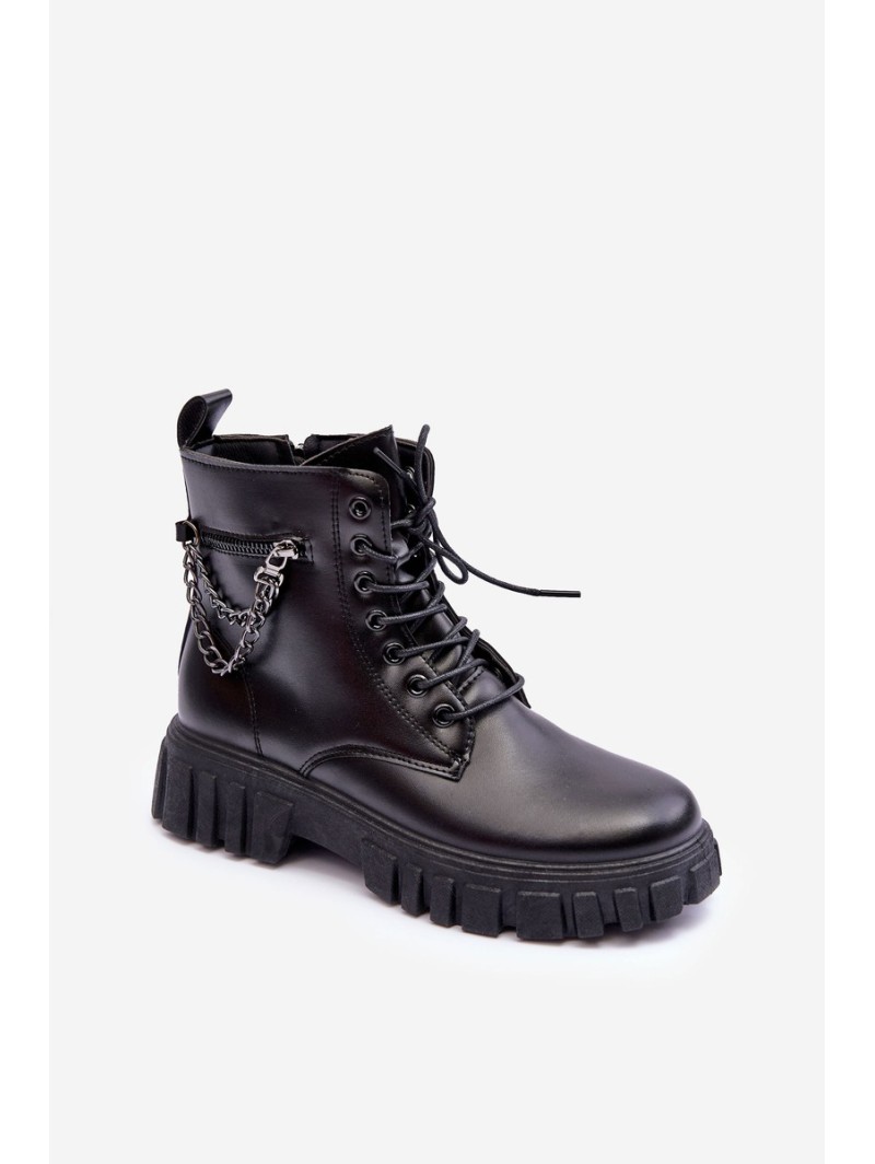 Stylish Platform Workers Boots Black Amro