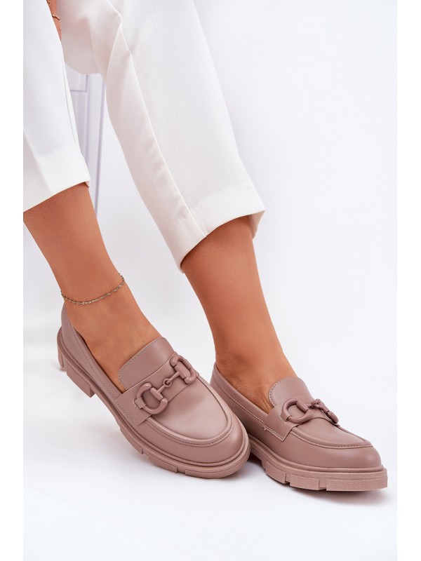 Ladies Moccasins Eco Leather With Decorative Detail Khaki Seftass