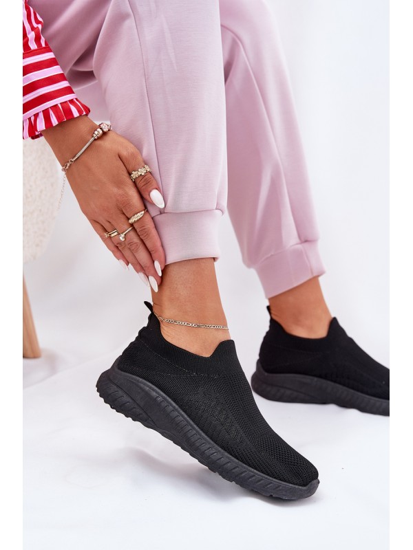 Slip On Fabric Sports Shoes Women Black Minstina