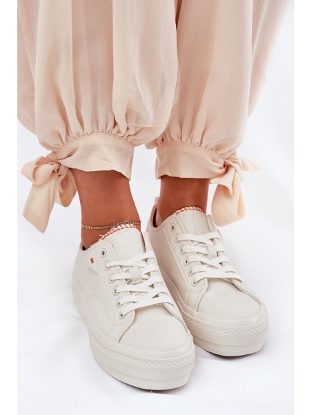 Ladies Sneakers Made Of Eco Leather Big Star RR274A297 Light Beige