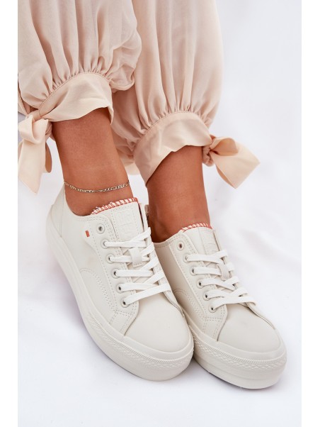 Ladies Sneakers Made Of Eco Leather Big Star RR274A297 Light Beige