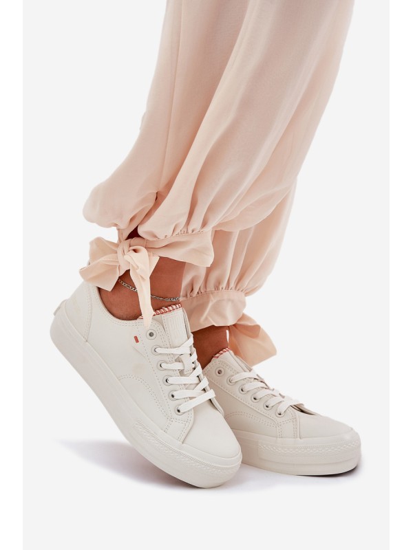 Ladies Sneakers Made Of Eco Leather Big Star RR274A297 Light Beige