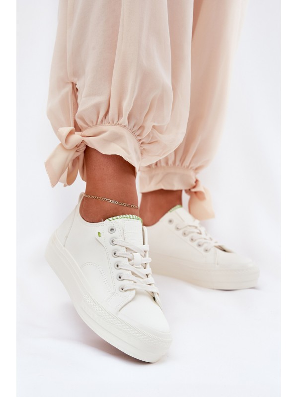 Women's Platform Sneakers Made Of Eco Leather Big Star RR274A295 White
