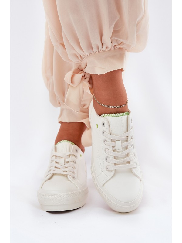 Women's Platform Sneakers Made Of Eco Leather Big Star RR274A295 White 2
