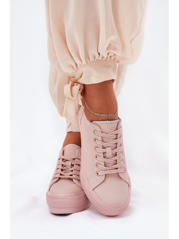Women's Platform Sneakers Made Of Eco Leather Big Star RR274A294 Pink