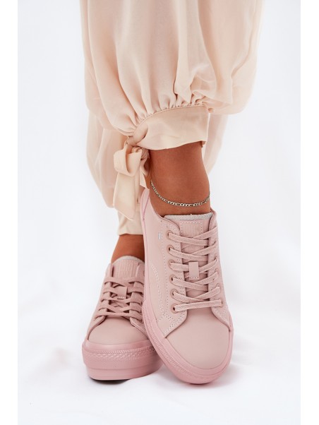 Women's Platform Sneakers Made Of Eco Leather Big Star RR274A294 Pink