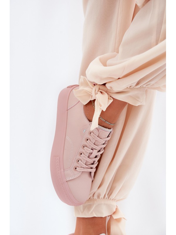 Women's Platform Sneakers Made Of Eco Leather Big Star RR274A294 Pink