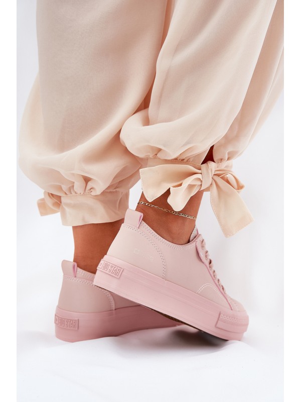 Women's Platform Sneakers Made Of Eco Leather Big Star RR274A294 Pink