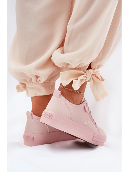 Women's Platform Sneakers Made Of Eco Leather Big Star RR274A294 Pink