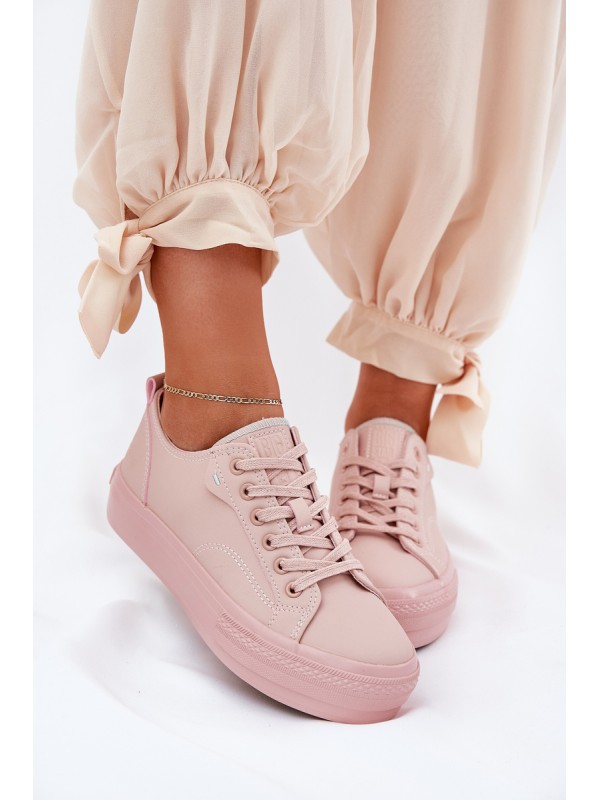 Women's Platform Sneakers Made Of Eco Leather Big Star RR274A294 Pink