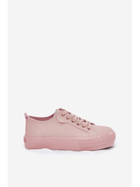 Women's Platform Sneakers Made Of Eco Leather Big Star RR274A294 Pink