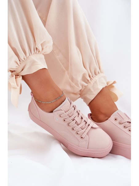 Women's Platform Sneakers Made Of Eco Leather Big Star RR274A294 Pink