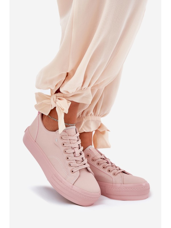 Women's Platform Sneakers Made Of Eco Leather Big Star RR274A294 Pink