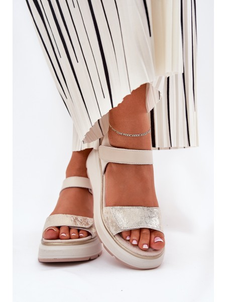 Women's Wedge and Platform Sandals with Decorations S.Barski HY056 Beige