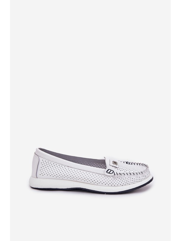 Ladies Leather Moccasins S.Barski LR51-673 White