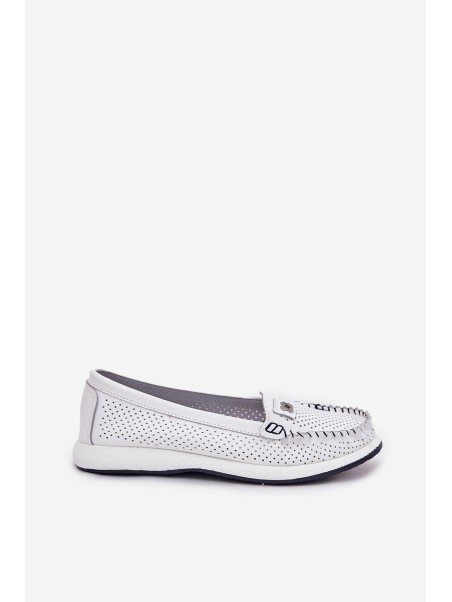 Ladies Leather Moccasins S.Barski LR51-673 White