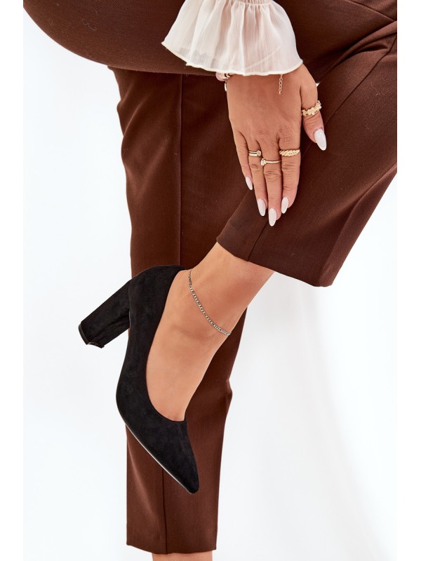 Eco Suede Heels On A Heel Black Ellinoria 2