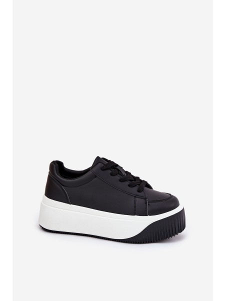 Sneakers On Massive Platform Smooth Black Tirvanis