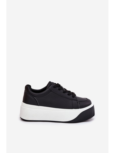 Sneakers On Massive Platform Smooth Black Tirvanis