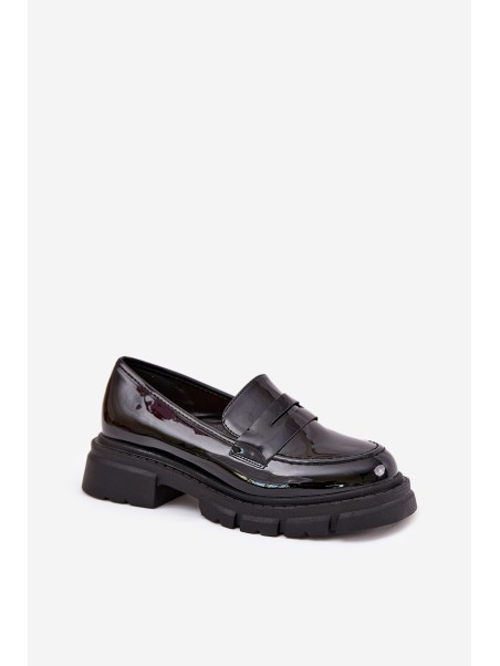Ladies Patent Moccasins Black Elearionna