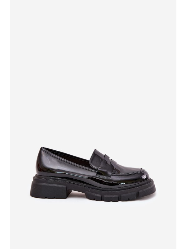 Ladies Patent Moccasins Black Elearionna