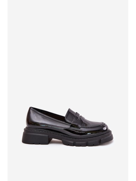 Ladies Patent Moccasins Black Elearionna