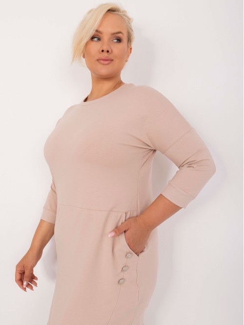 Suknelė-RV-SK-9390.32-smėlio spalvos 2