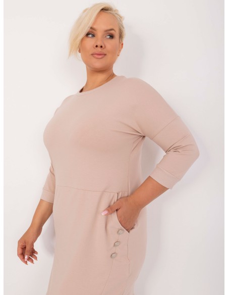 Suknelė-RV-SK-9390.32-smėlio spalvos