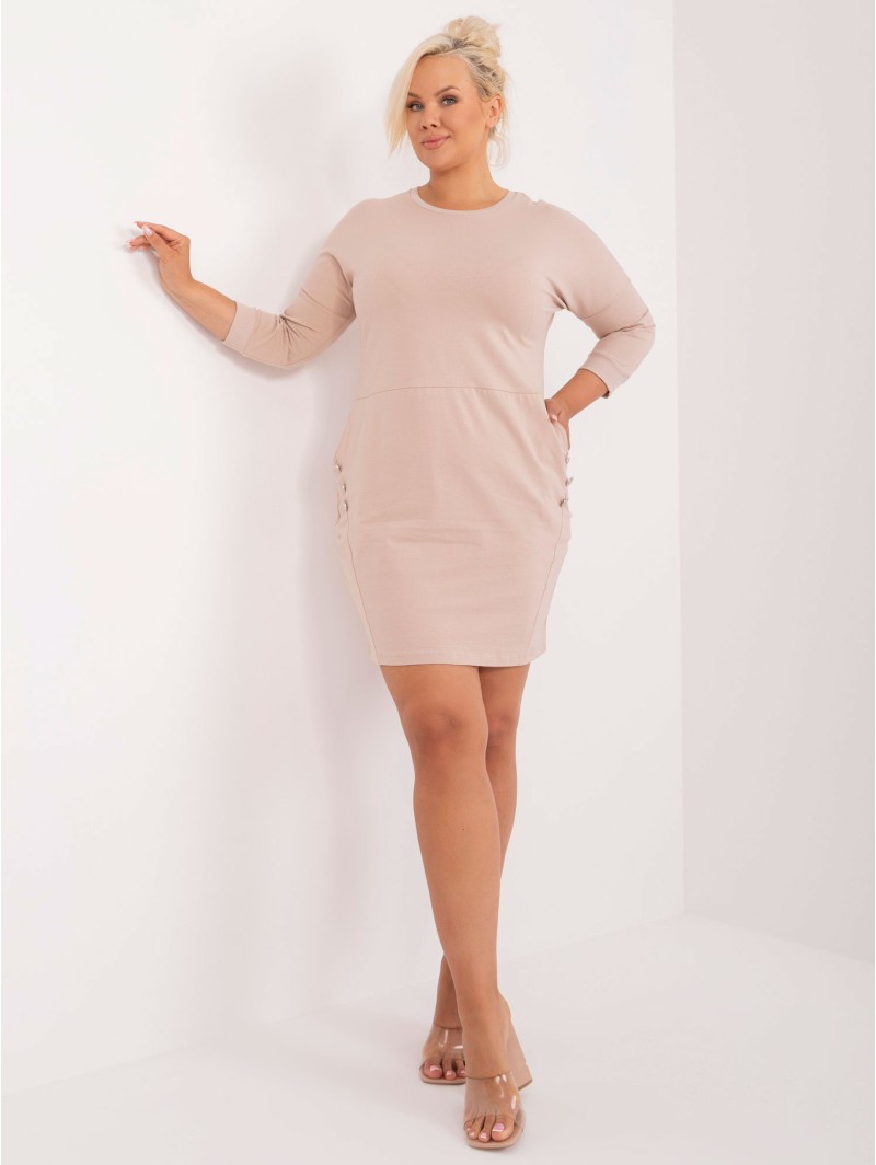 Suknelė-RV-SK-9390.32-smėlio spalvos