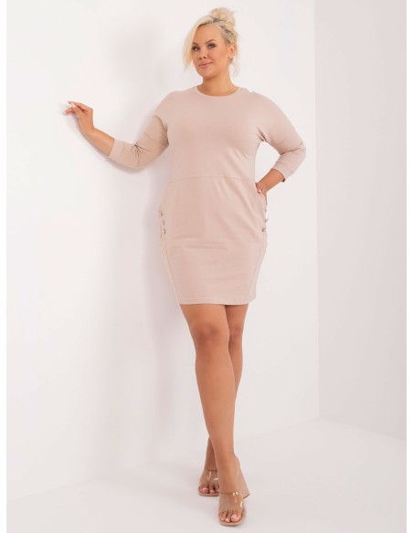 Suknelė-RV-SK-9390.32-smėlio spalvos