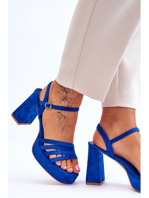 Women's Suede Platform Sandals Blue Verda
