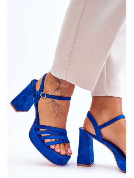Women's Suede Platform Sandals Blue Verda