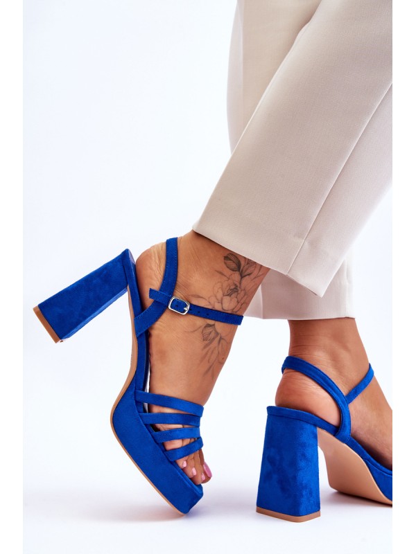 Women's Suede Platform Sandals Blue Verda
