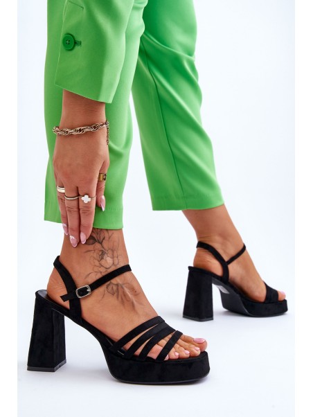 Women's Suede Platform Sandals Black Verda
