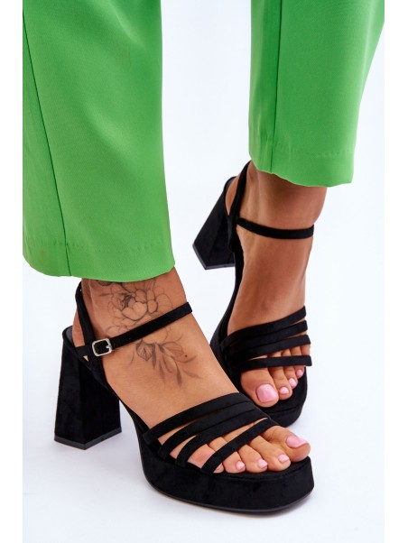 Women's Suede Platform Sandals Black Verda