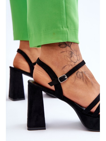 Women's Suede Platform Sandals Black Verda