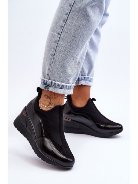 Women's Slip-On Wedge Sneakers Black Farro