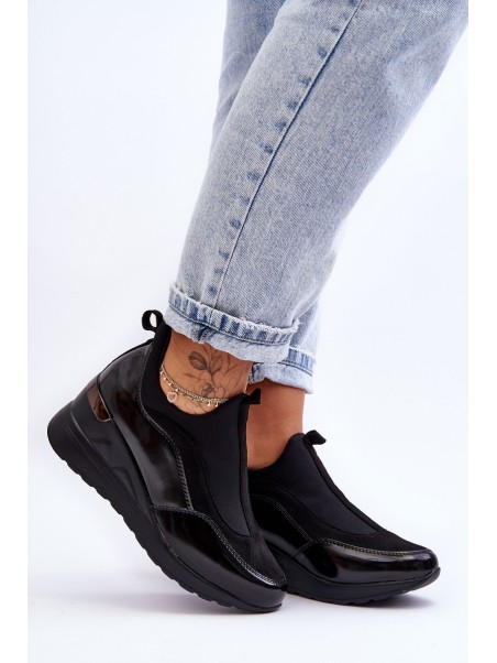 Women's Slip-On Wedge Sneakers Black Farro