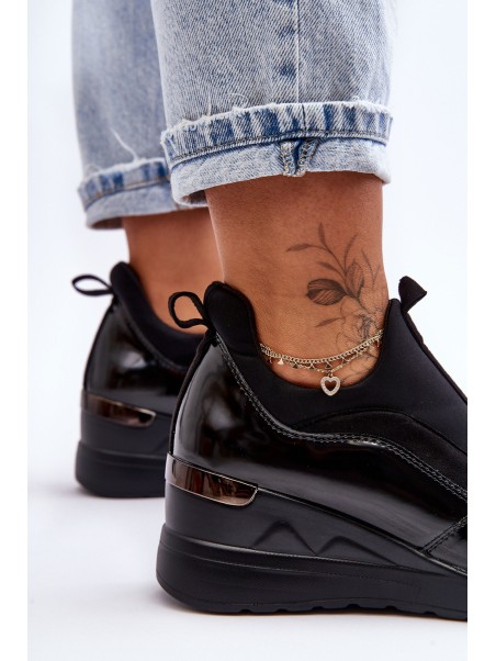 Women's Slip-On Wedge Sneakers Black Farro