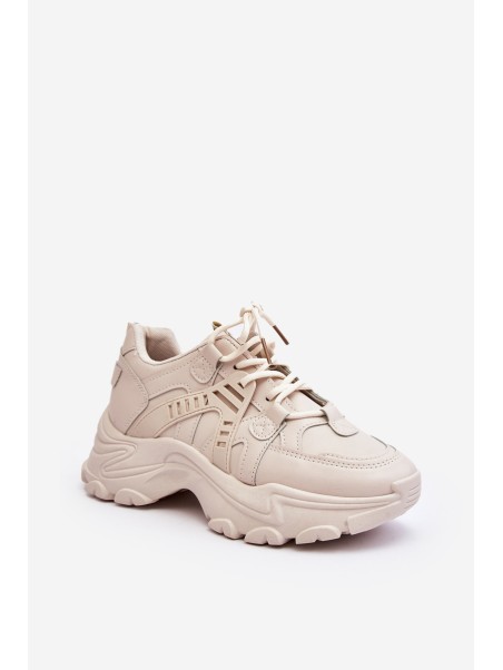 Women's Chunky Sports Sneakers Beige Toderus
