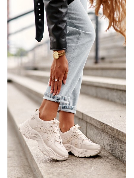 Women's Chunky Sports Sneakers Beige Toderus