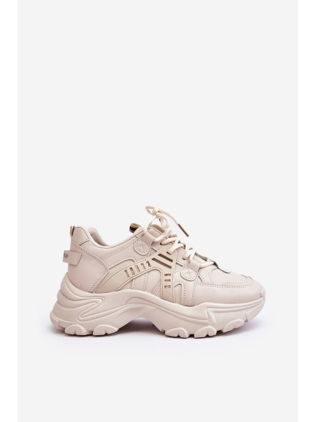Women's Chunky Sports Sneakers Beige Toderus