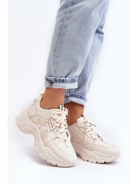 Women's Chunky Sports Sneakers Beige Toderus
