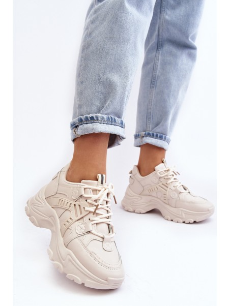 Women's Chunky Sports Sneakers Beige Toderus