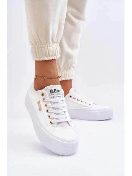 Balti moteriški platforminiai sportbačiai Lee Cooper LCW-24-31-2725