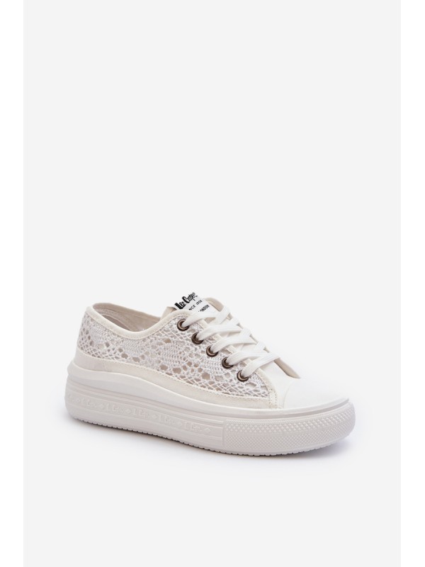 Moteriški nėriniuoti sportbačiai Lee Cooper LCW-23-44-1617 balti