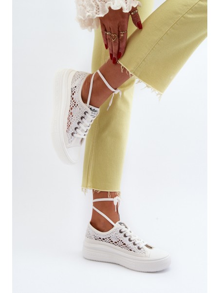 Women's Lace Sneakers Lee Cooper LCW-23-44-1617 White