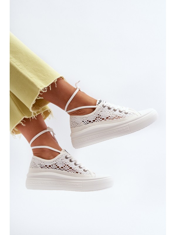 Moteriški nėriniuoti sportbačiai Lee Cooper LCW-23-44-1617 balti