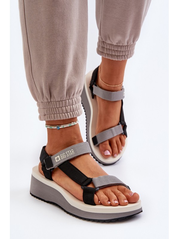 Women's Platform and Wedge Sandals Big Star NN274A054 Grey